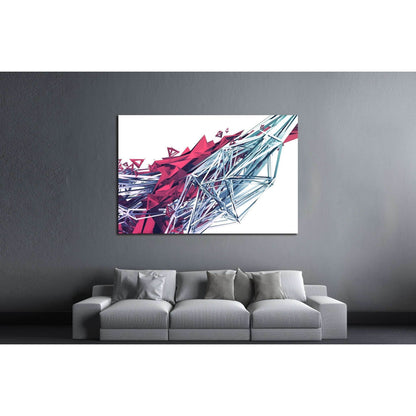 Abstract 3d rendering of chaotic plexus surface. №2559 Ready to Hang Canvas Print - Zellart Canvas Prints ALL_Products, s-2559