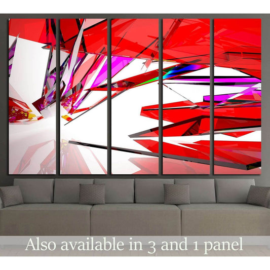 abstract architectural interior with gradient geometric glass sculpture with black lines №2568 Ready to Hang Canvas Print - Zellart Canvas Prints ALL_Products, s-2568