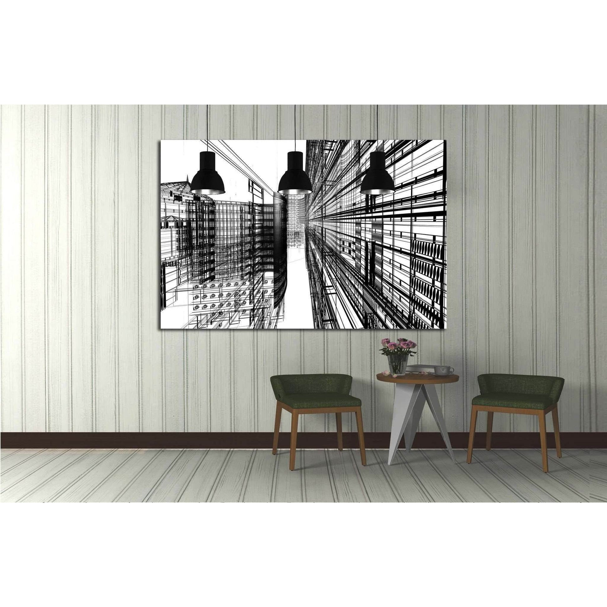 Abstract architecture №1583 Ready to Hang Canvas Print - Zellart Canvas Prints ALL_Products, s-1583