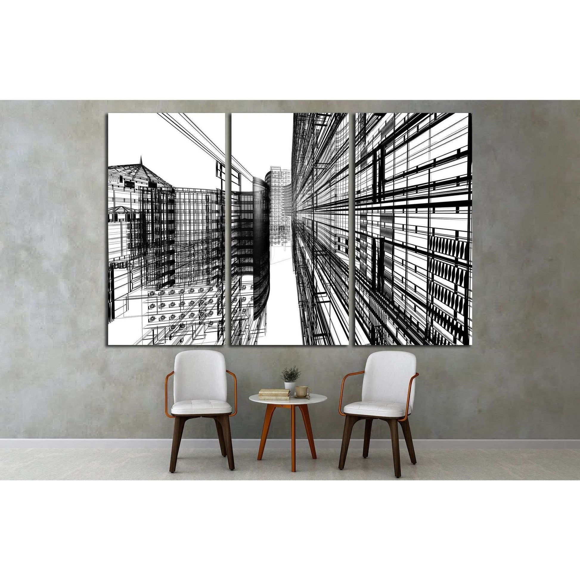 Abstract architecture №1583 Ready to Hang Canvas Print - Zellart Canvas Prints ALL_Products, s-1583