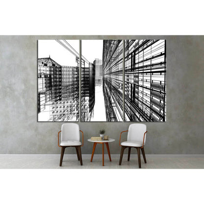 Abstract architecture №1583 Ready to Hang Canvas Print - Zellart Canvas Prints ALL_Products, s-1583