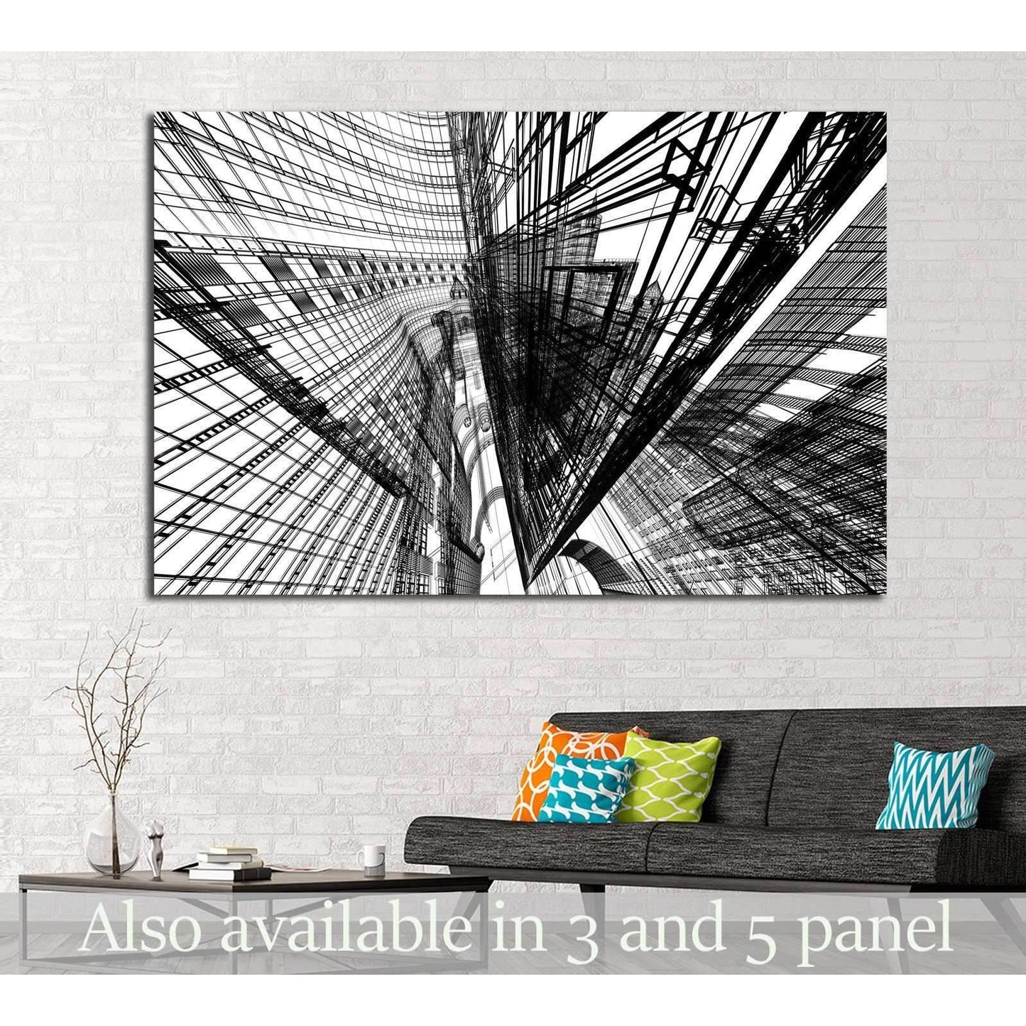 Abstract architecture №1585 Ready to Hang Canvas Print - Zellart Canvas Prints ALL_Products, s-1585