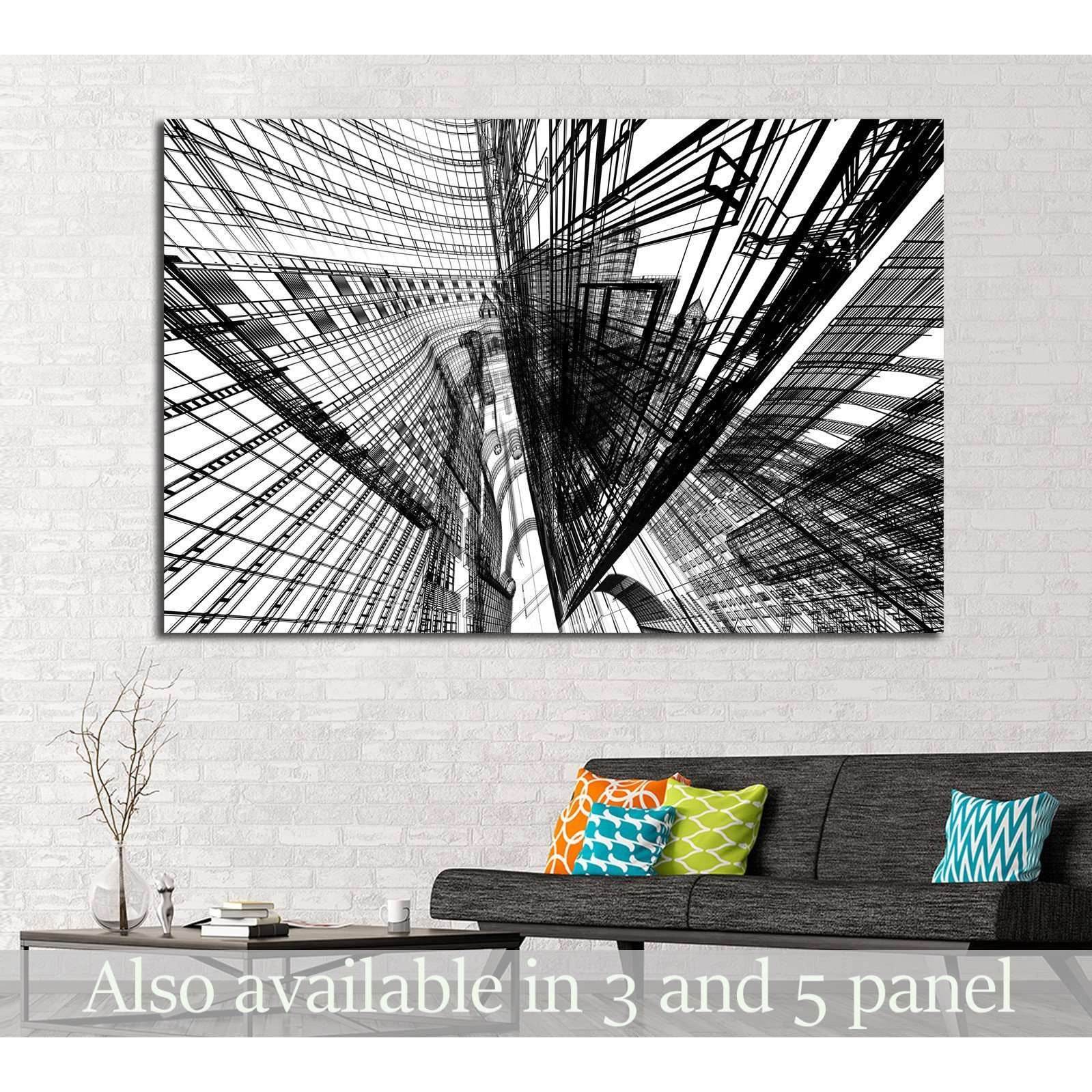 Abstract architecture №1585 Ready to Hang Canvas Print - Zellart Canvas Prints ALL_Products, s-1585
