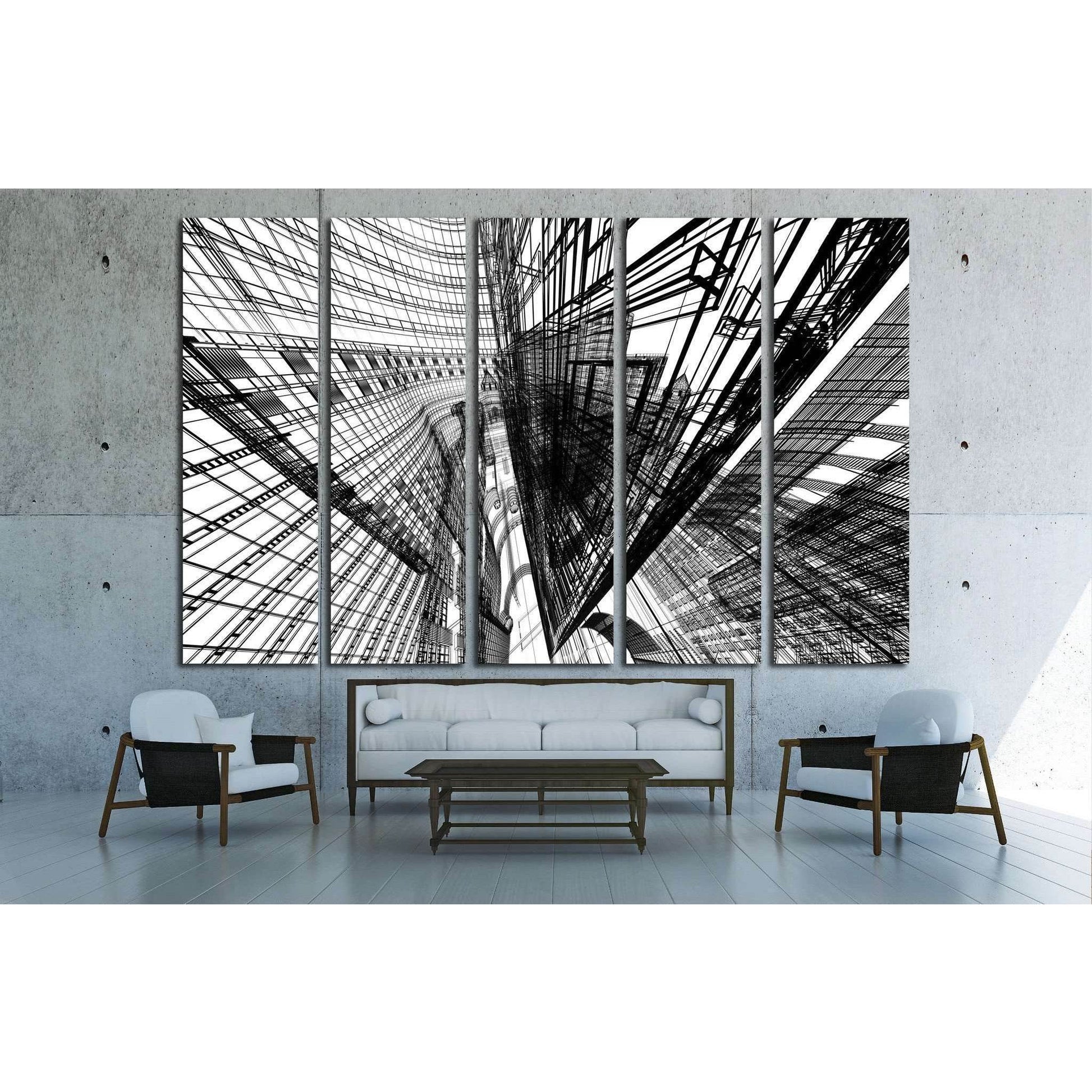 Abstract architecture №1585 Ready to Hang Canvas Print - Zellart Canvas Prints ALL_Products, s-1585