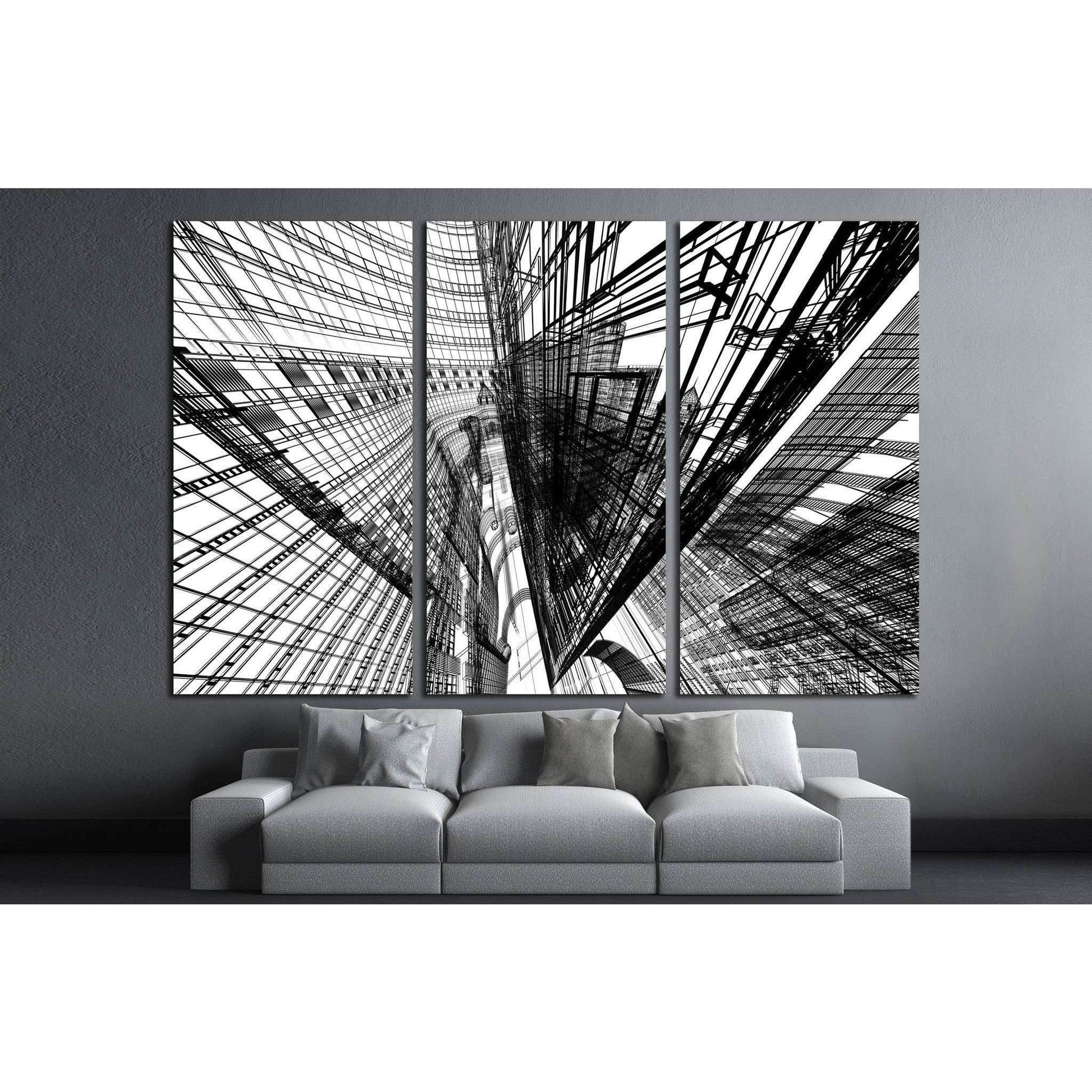 Abstract architecture №1585 Ready to Hang Canvas Print - Zellart Canvas Prints ALL_Products, s-1585