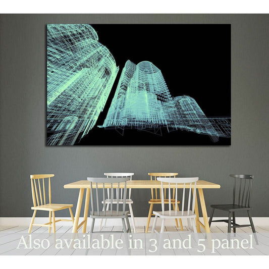 Abstract architecture 3D illustration №1579 Ready to Hang Canvas Print - Zellart Canvas Prints ALL_Products, s-1579