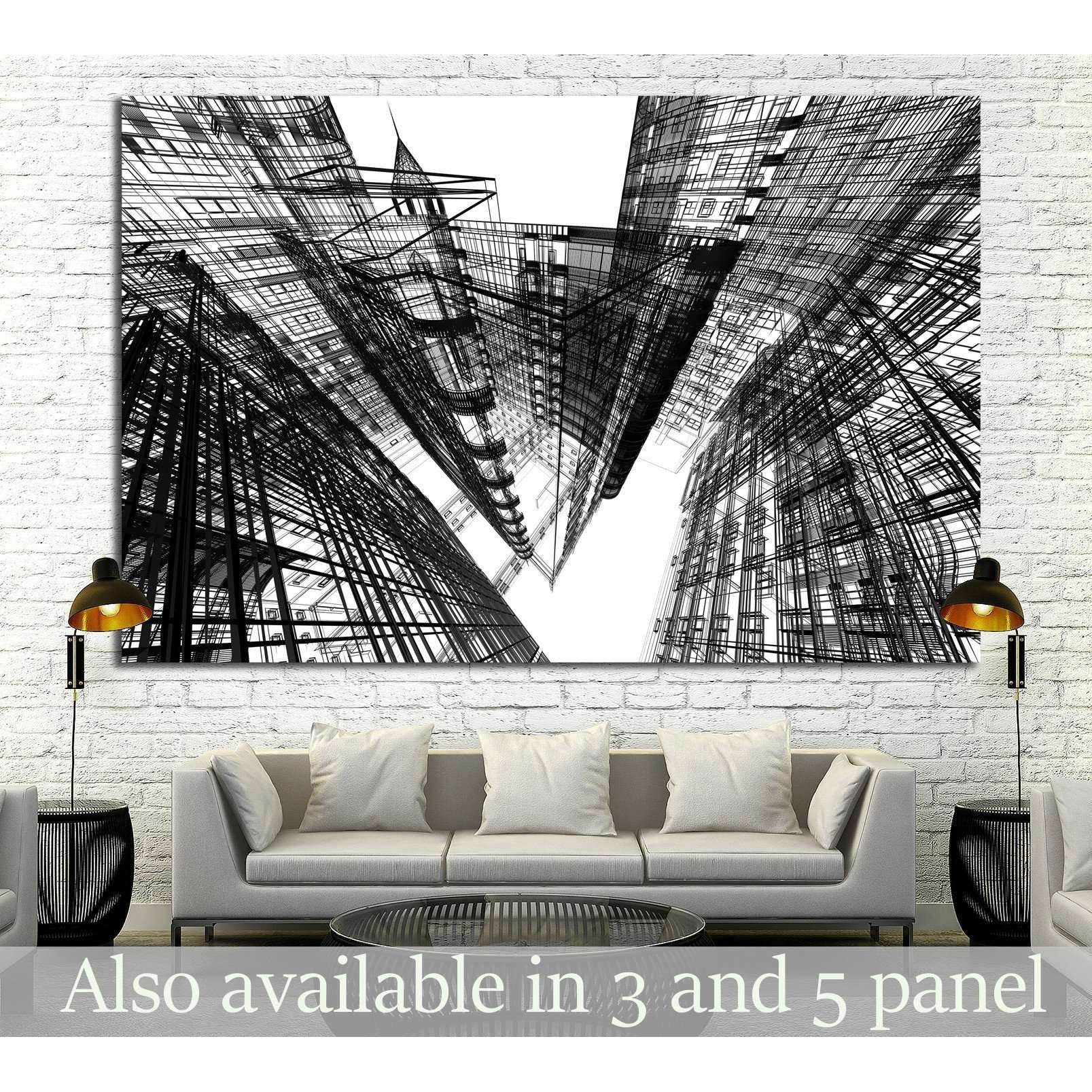 Abstract architecture №1582 Ready to Hang Canvas PrintCanvas art arrives ready to hang, with hanging accessories included and no additional framing required. Every canvas print is hand-crafted, made on-demand at our workshop and expertly stretched around