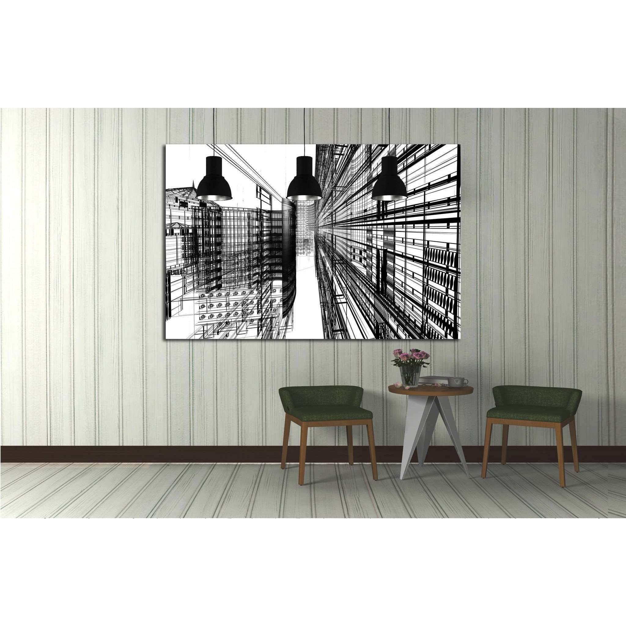 Abstract architecture №1583 Ready to Hang Canvas Print