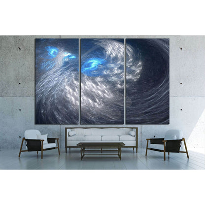 Abstract background. Gray - blue palette. Raster fractal graphics. №2530 Ready to Hang Canvas Print - Zellart Canvas Prints ALL_Products, s-2530