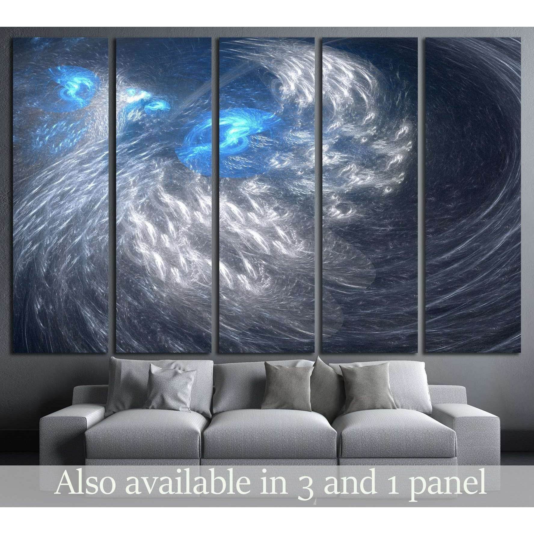 Abstract background. Gray - blue palette. Raster fractal graphics. №2530 Ready to Hang Canvas Print - Zellart Canvas Prints ALL_Products, s-2530