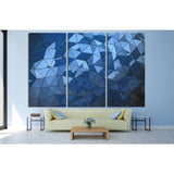 Abstract Blue polygon background №1607 Ready to Hang Canvas Print