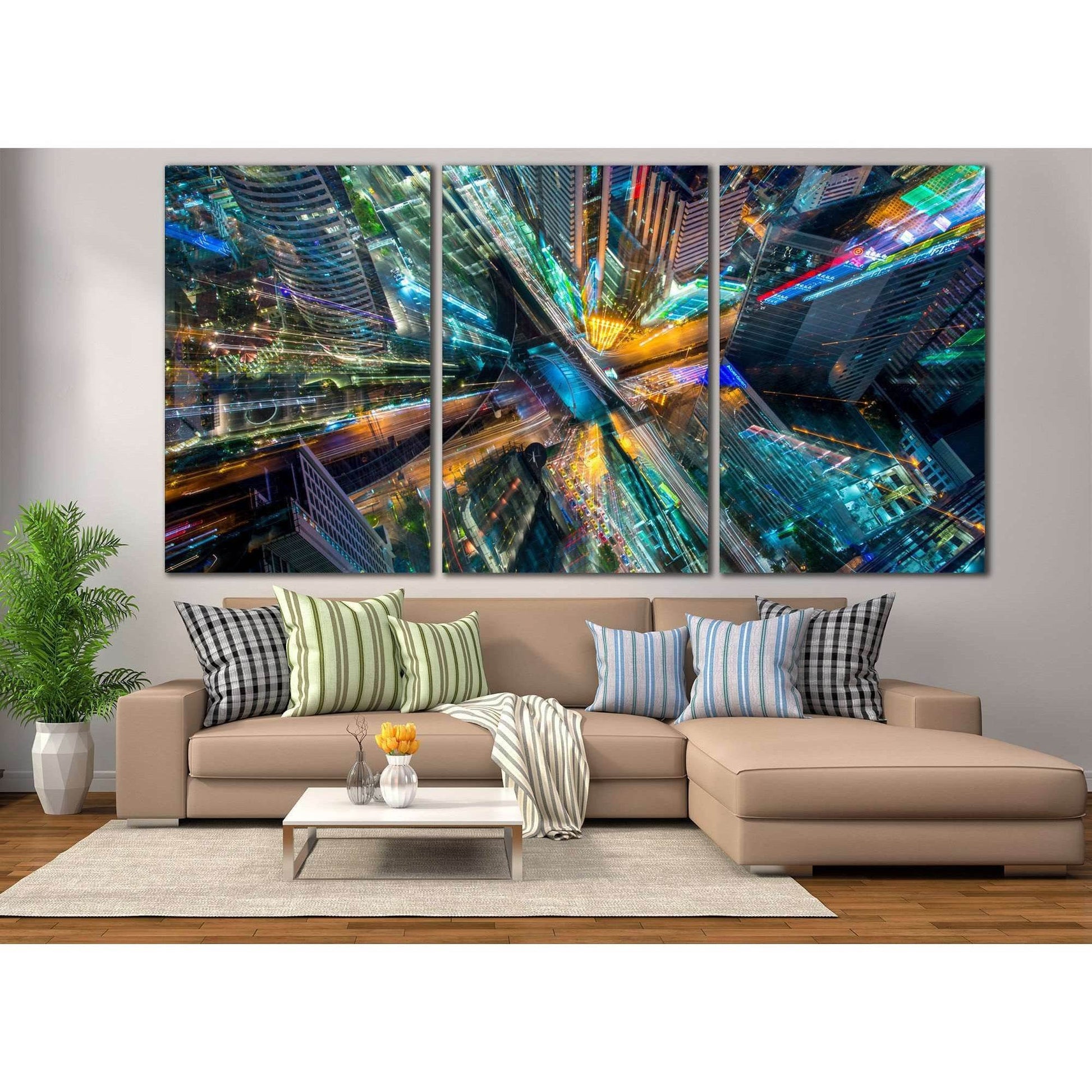 Abstract City №792 Ready to Hang Canvas Print - Zellart Canvas Prints ALL_Products, autopostr_pinterest_65155, autopostr_pinterest_65157, autopostr_pinterest_65158, autopostr_pinterest_65160