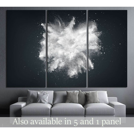 Abstract design of white powder cloud against dark background №2544 Ready to Hang Canvas Print - Zellart Canvas Prints ALL_Products, s-2544