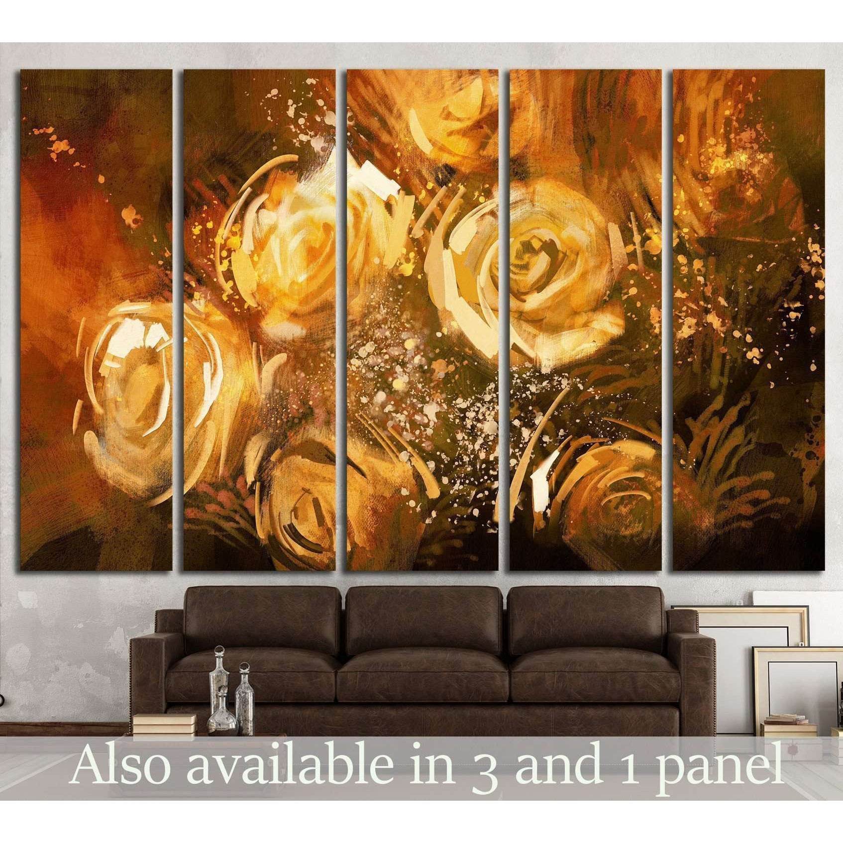 abstract flowers vintage style №1345 Ready to Hang Canvas Print