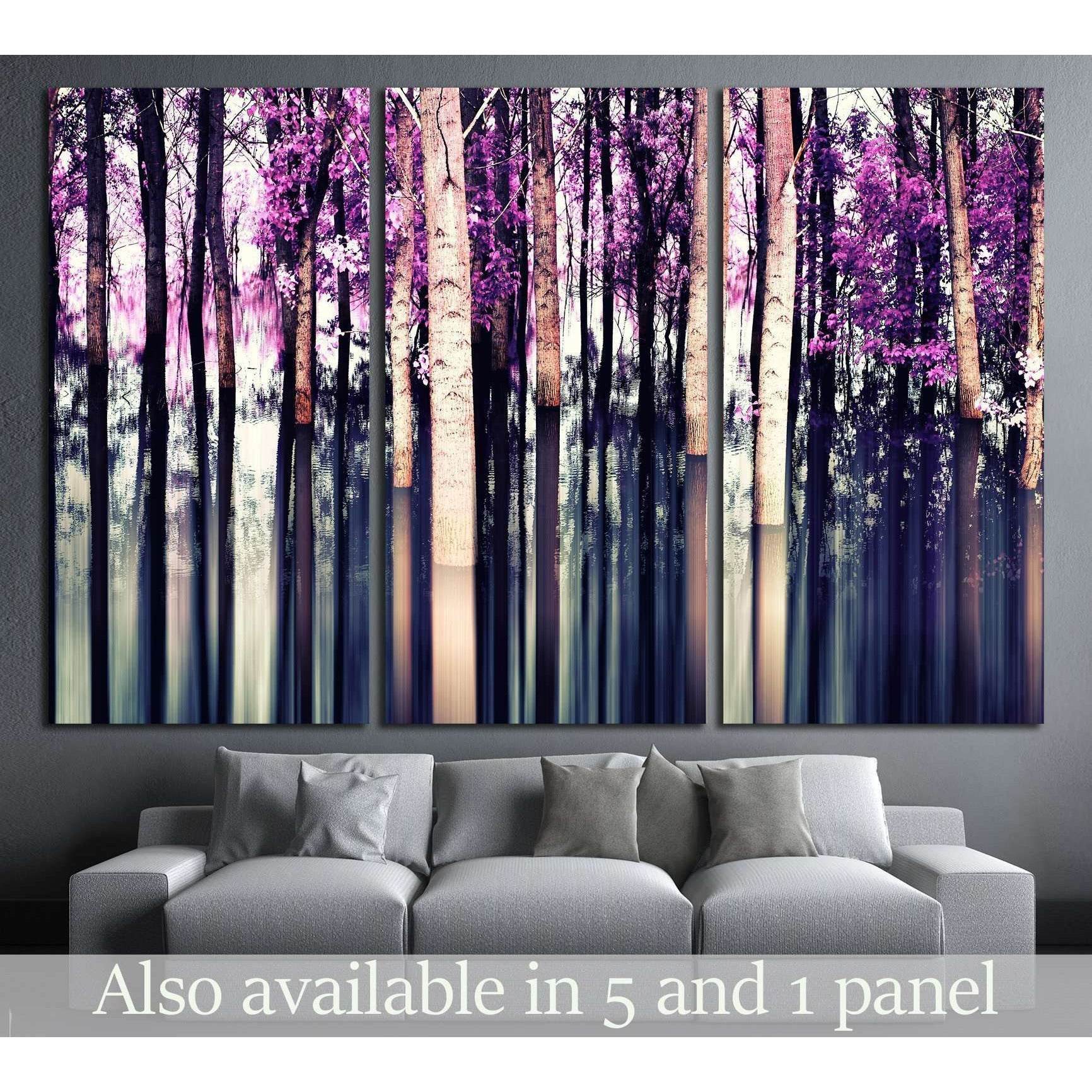 abstract forest in motion blur ,abstract colorful background №2537 Ready to Hang Canvas Print - Zellart Canvas Prints ALL_Products, s-2537