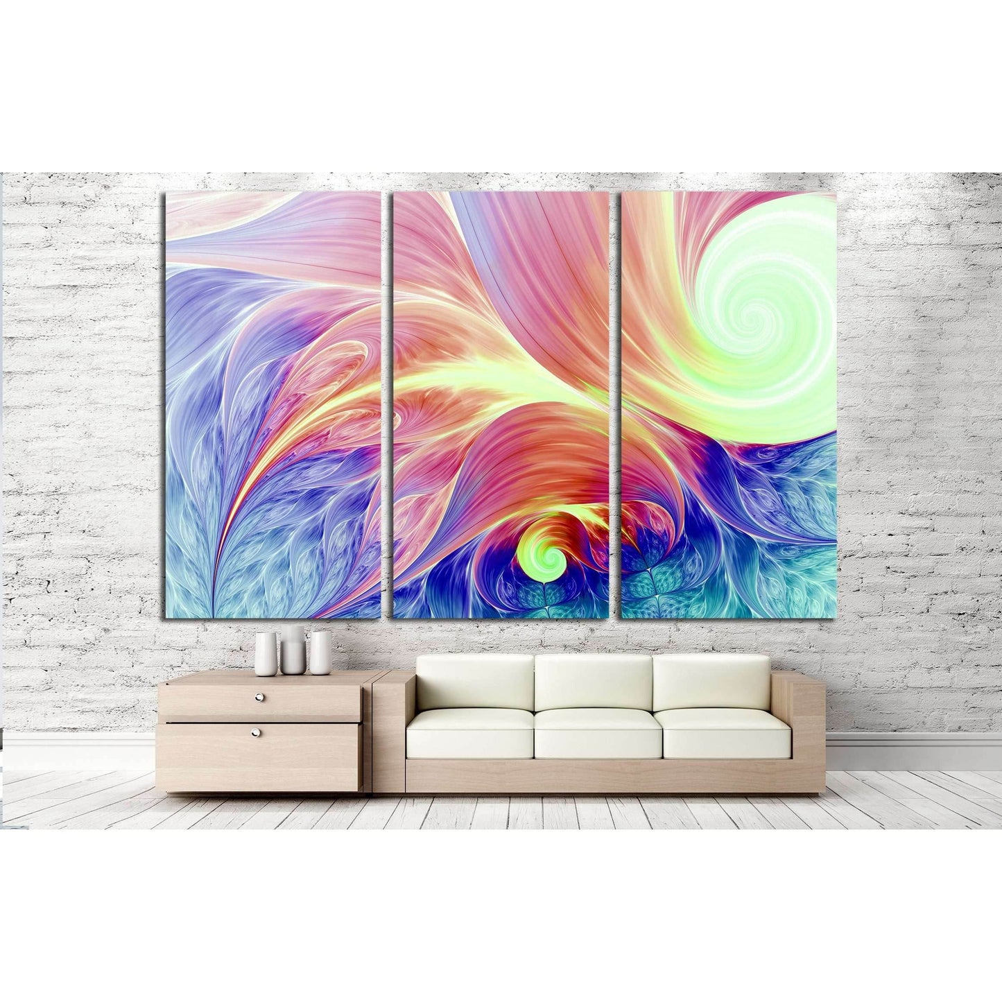 Abstract fractal patterns and shapes. Flowers and spirals №2896 Ready to Hang Canvas Print - Zellart Canvas Prints ALL_Products, s-2896