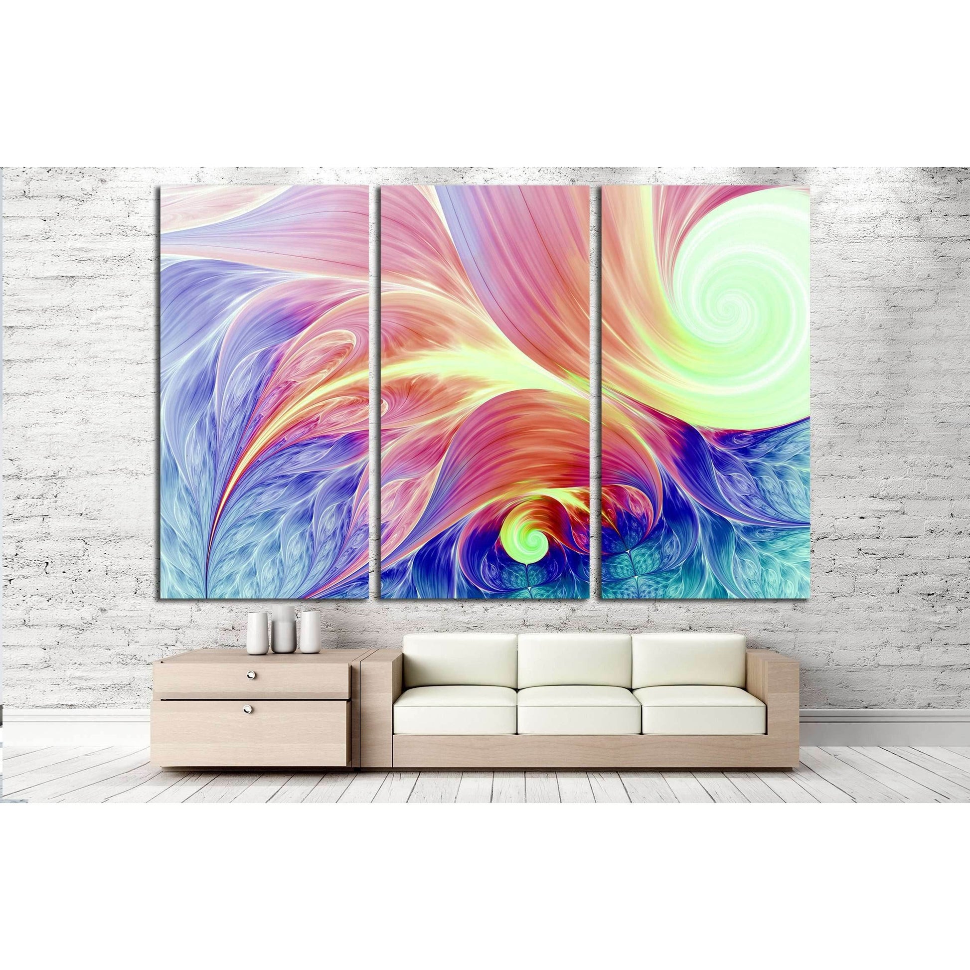 Abstract fractal patterns and shapes. Flowers and spirals №2896 Ready to Hang Canvas Print - Zellart Canvas Prints ALL_Products, s-2896