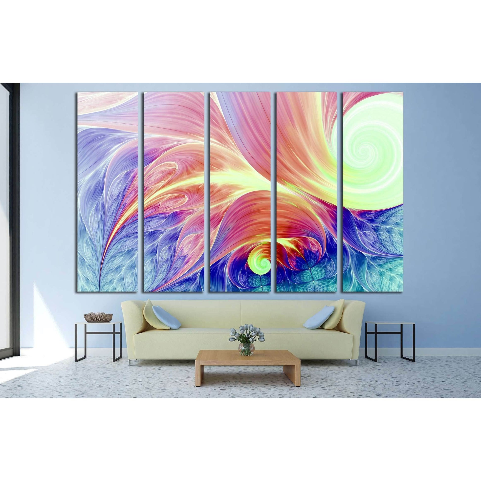 Abstract fractal patterns and shapes. Flowers and spirals №2896 Ready to Hang Canvas Print - Zellart Canvas Prints ALL_Products, s-2896