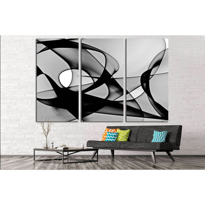Abstract generated black and white pattern background №2880 Ready to Hang Canvas Print - Zellart Canvas Prints ALL_Products, s-2880