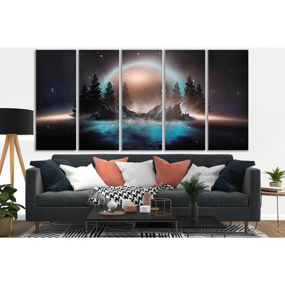 Abstract Landscape And Island №SL1234 Ready to Hang Canvas Print - Zellart Canvas Prints 0new, ALL_Products, Fantasy And Sci Fi Wall Art