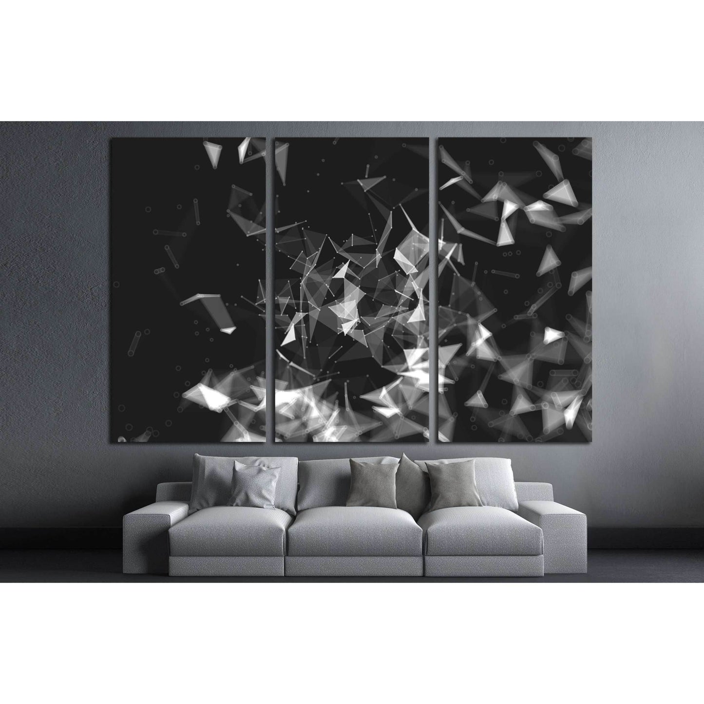 Abstract low poly background, geometry triangle, mosaic pastel color background №2554 Ready to Hang Canvas Print - Zellart Canvas Prints ALL_Products, s-2554