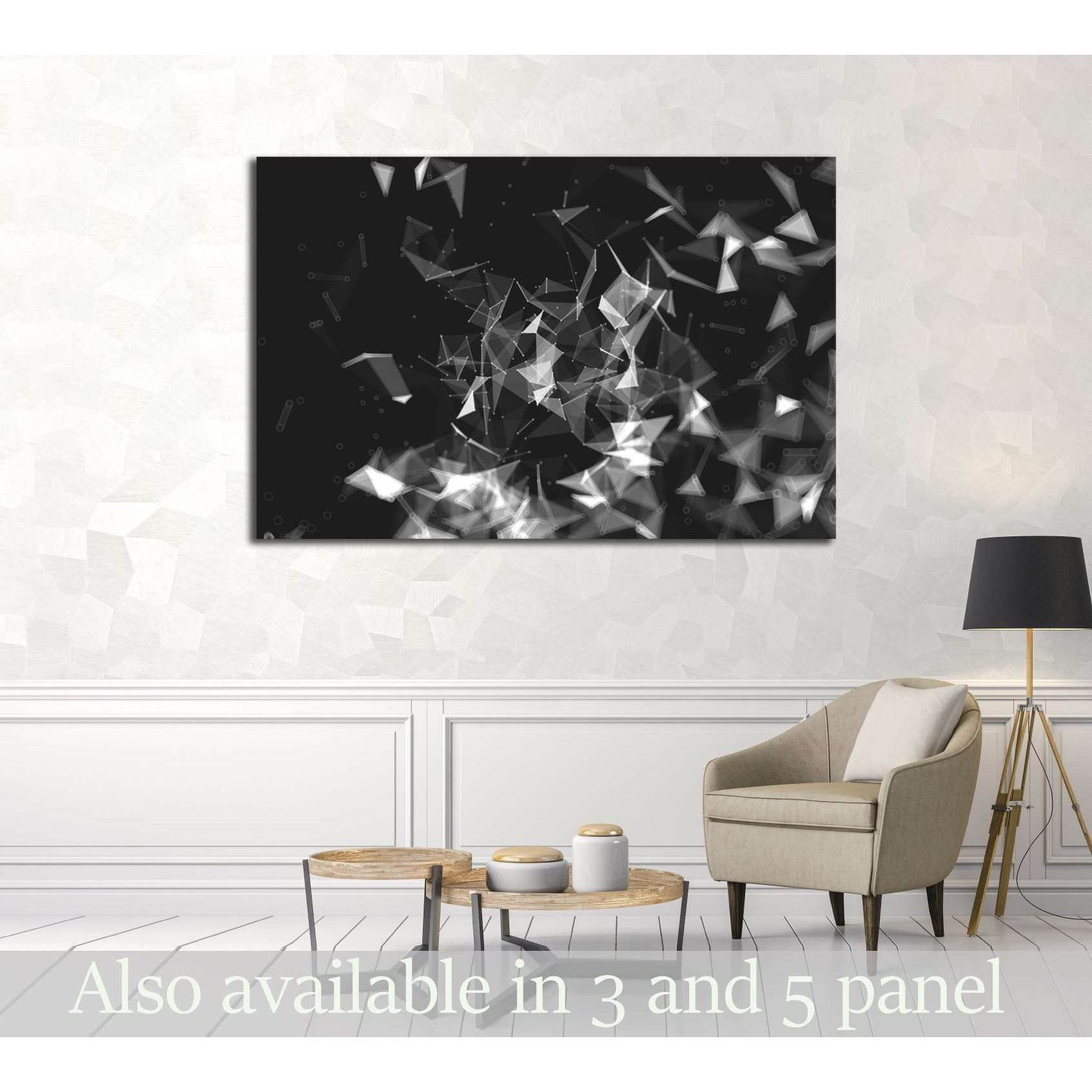 Abstract low poly background, geometry triangle, mosaic pastel color background №2554 Ready to Hang Canvas Print - Zellart Canvas Prints ALL_Products, s-2554