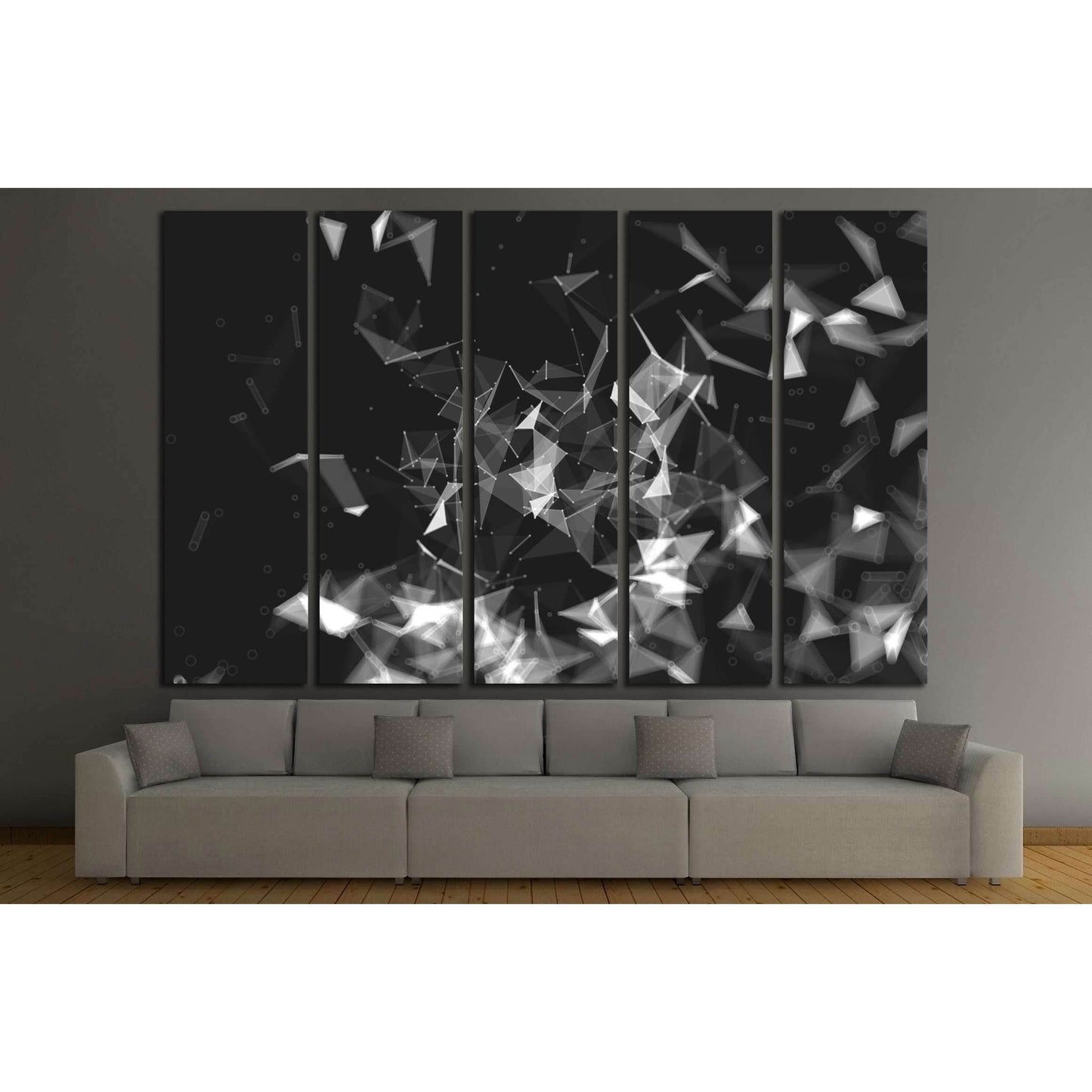 Abstract low poly background, geometry triangle, mosaic pastel color background №2554 Ready to Hang Canvas Print - Zellart Canvas Prints ALL_Products, s-2554