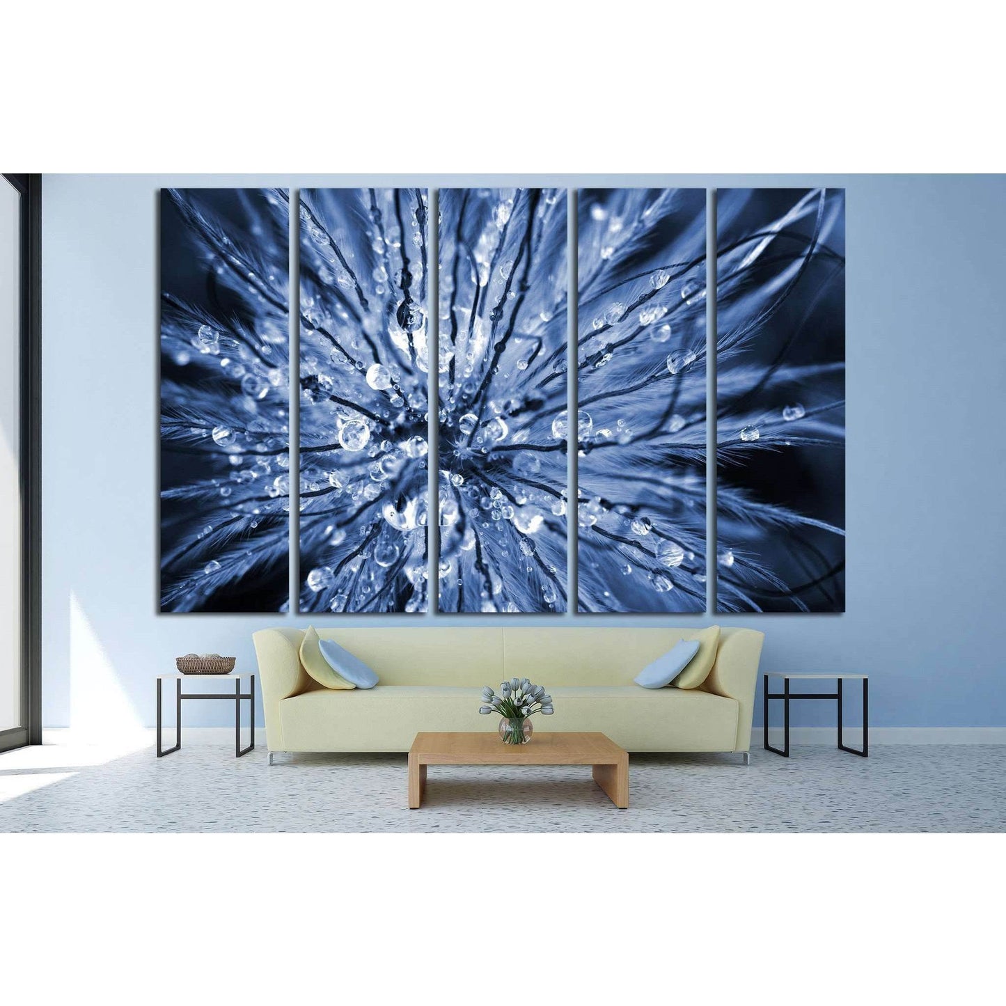 Abstract macro picture of dewdrops №1336 Ready to Hang Canvas Print - Zellart Canvas Prints ALL_Products, s-1336