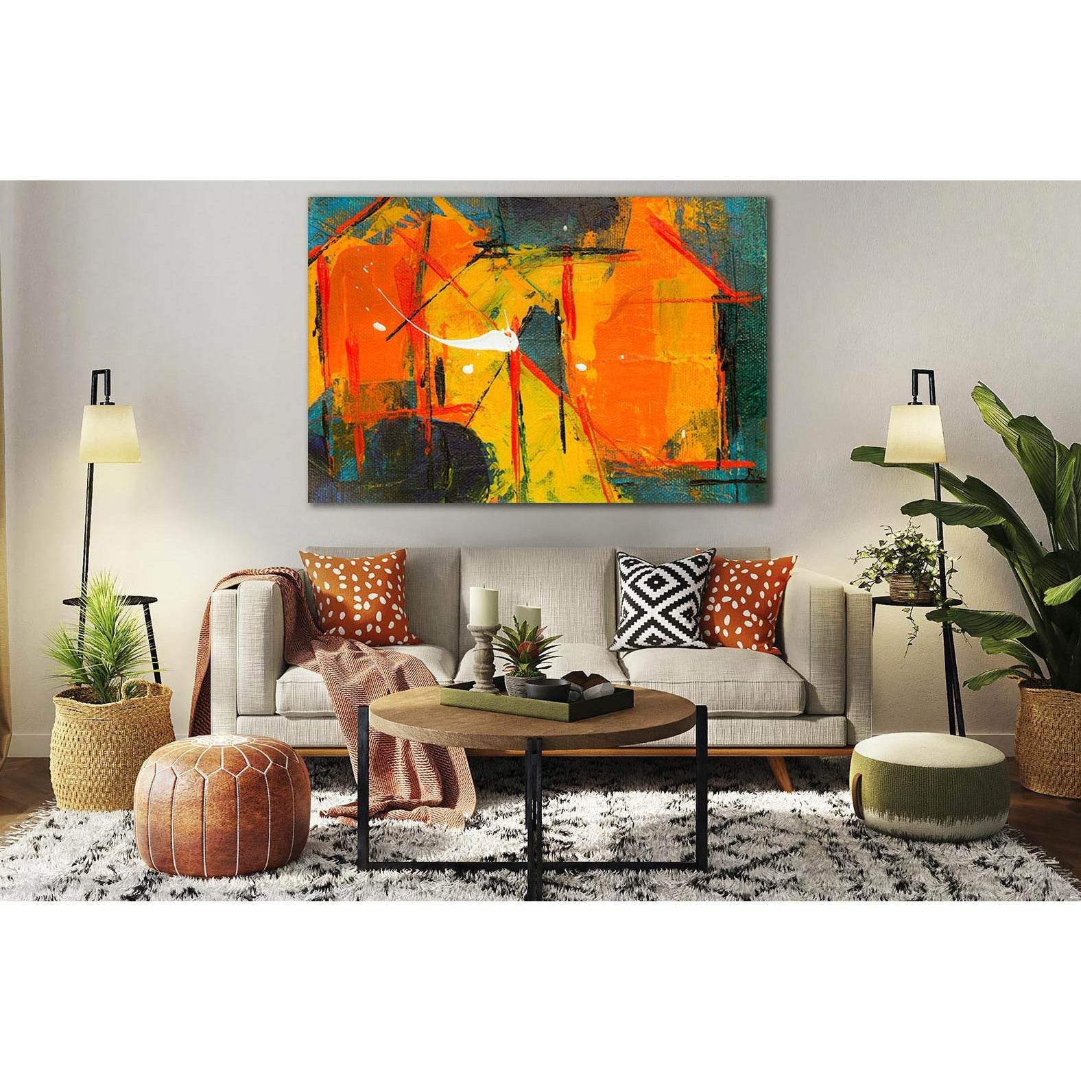 Abstract Oil Painting №SL582 Ready to Hang Canvas Print - Zellart Canvas Prints 0new, ALL_Products, Oil Painting Wall Art