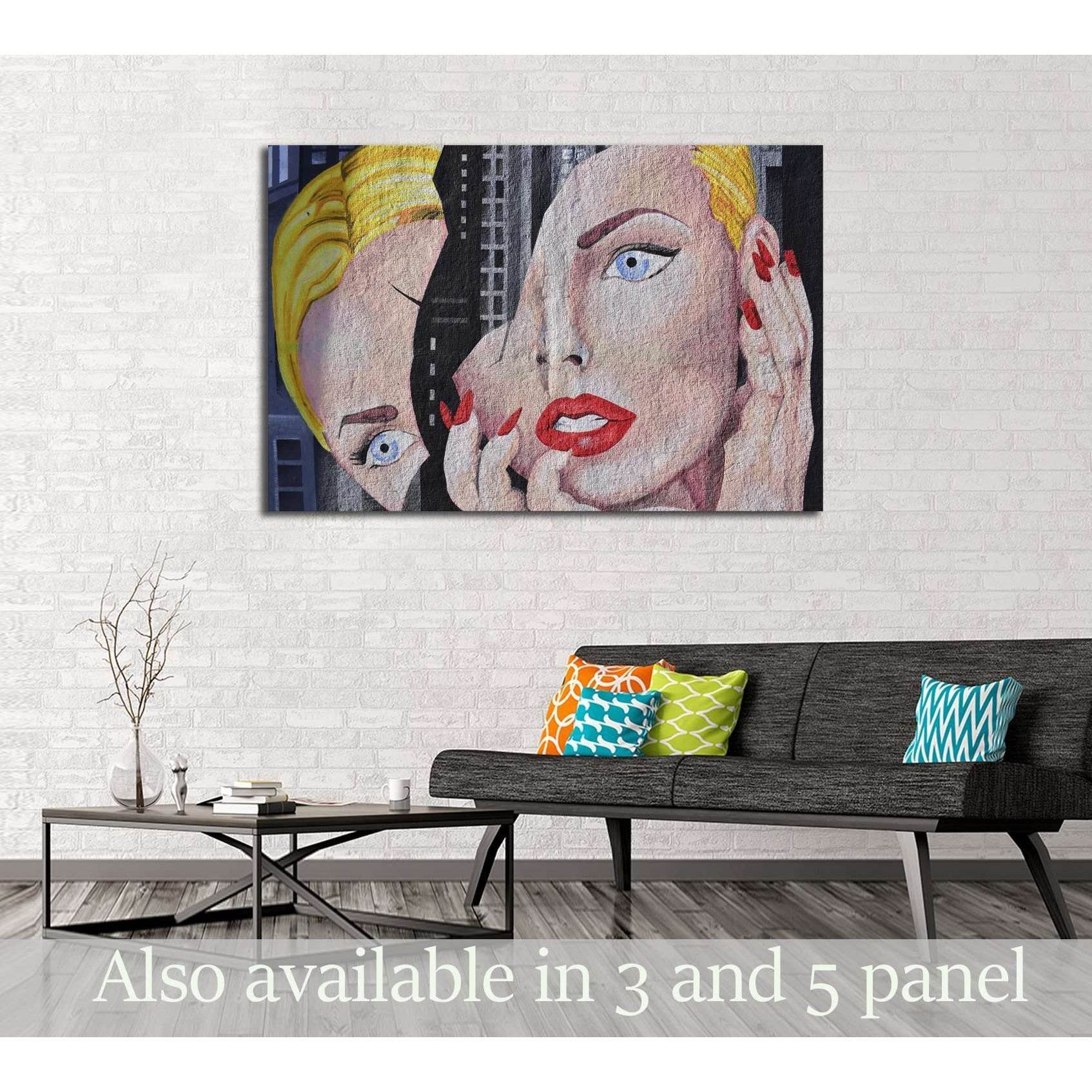 Abstract pop art №3308 Ready to Hang Canvas Print - Zellart Canvas Prints ALL_Products, s-3308