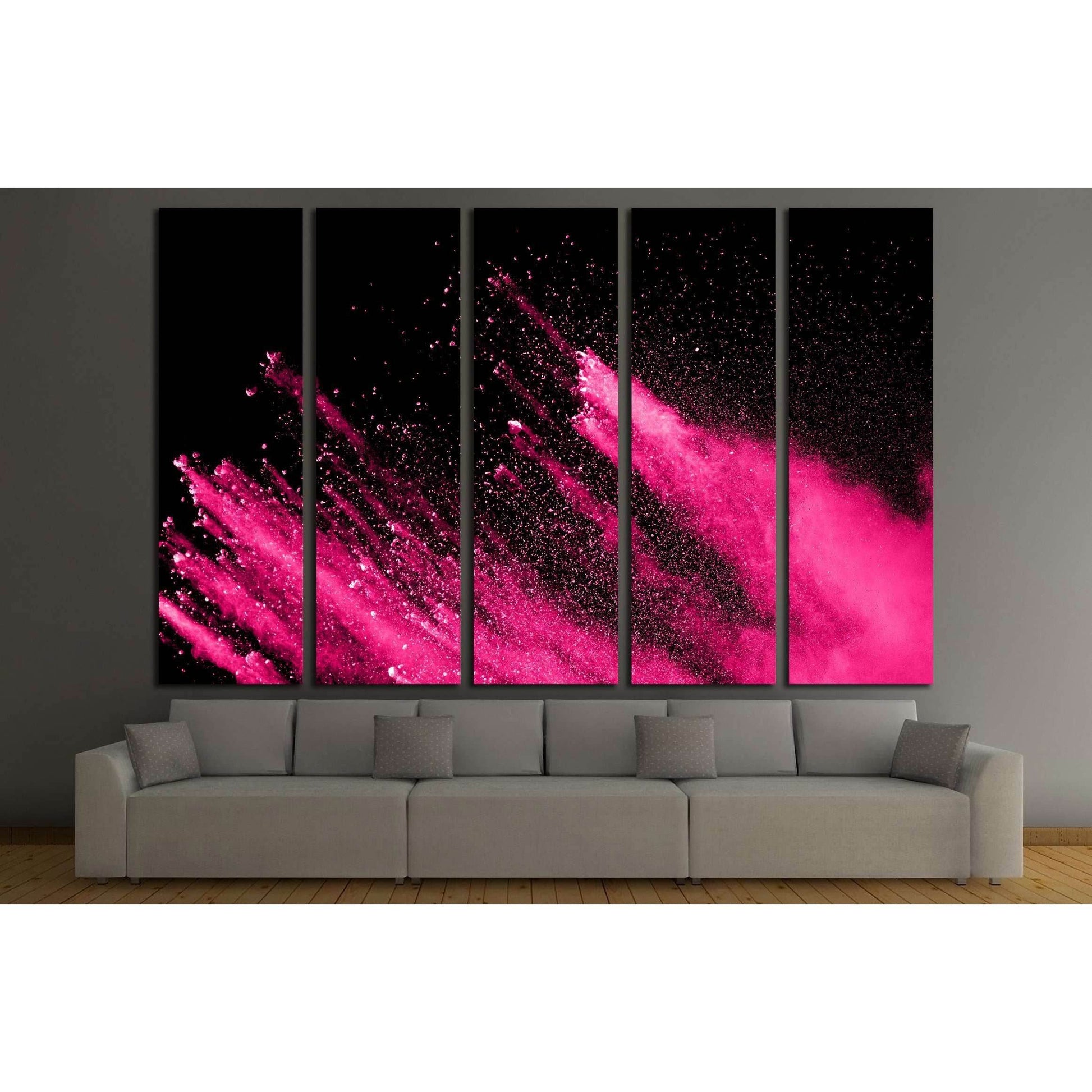 abstract powder splatted background,Freeze motion of color powder exploding №3022 Ready to Hang Canvas Print - Zellart Canvas Prints ALL_Products, s-3022