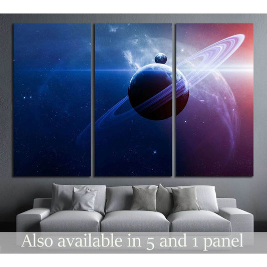 Abstract scientific background - planets in space, nebula and stars №2431 Ready to Hang Canvas Print - Zellart Canvas Prints ALL_Products, s-2431