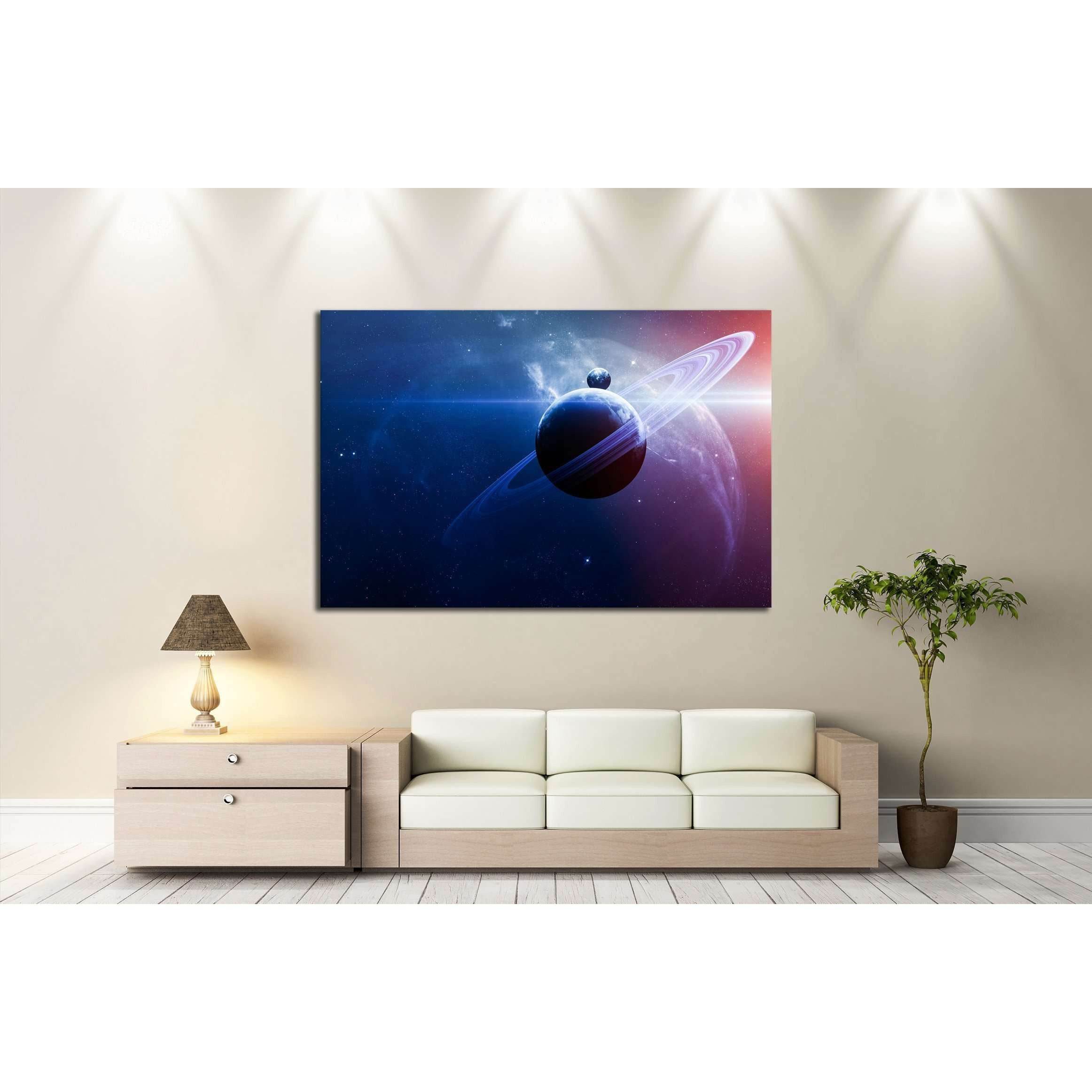 Abstract scientific background - planets space, nebula and stars №2 - Zellart Canvas Prints