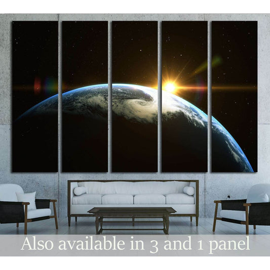 Abstract space sunrise. Elements of this image furnished by NASA №2455 Ready to Hang Canvas Print - Zellart Canvas Prints ALL_Products, s-2455