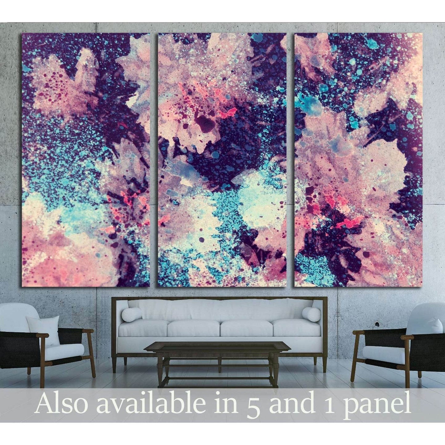 abstract watercolor flower background. hand made drawing. impressionism style. №2534 Ready to Hang Canvas Print - Zellart Canvas Prints ALL_Products, s-2534