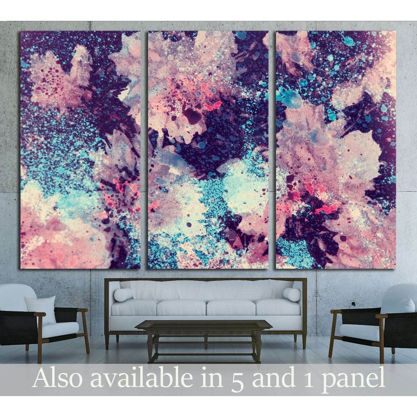abstract watercolor flower background. hand made drawing. impressionism style. №2534 Ready to Hang Canvas Print - Zellart Canvas Prints ALL_Products, s-2534