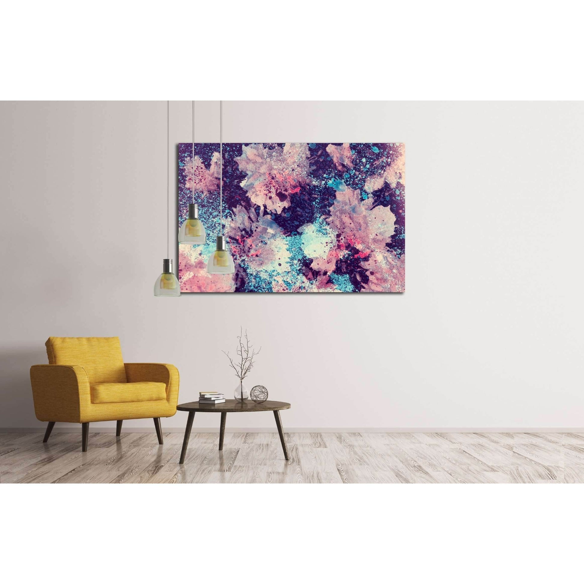 abstract watercolor flower background. hand made drawing. impressionism style. №2534 Ready to Hang Canvas Print - Zellart Canvas Prints ALL_Products, s-2534