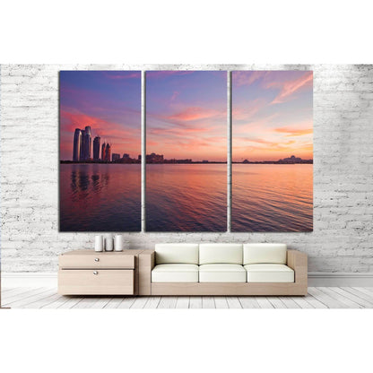 Abu Dhabi skyline at the sunset №2964 Ready to Hang Canvas Print - Zellart Canvas Prints ALL_Products, s-2964