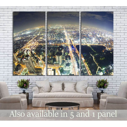 Aerial fisheye view of buildings in Osaka in Japan at night №2658 Ready to Hang Canvas PrintCanvas art arrives ready to hang, with hanging accessories included and no additional framing required. Every canvas print is hand-crafted, made on-demand at our w