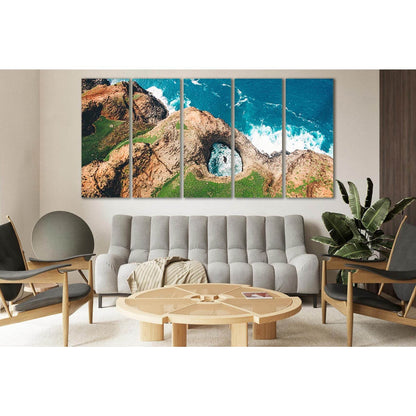 Aerial Landscape Rocky Ocean Shore №SL204 Ready to Hang Canvas Print - Zellart Canvas Prints 0new, ALL_Products, Beach Ocean & Waves