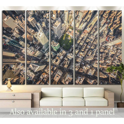 Aerial photograph taken from a helicopter in New York City, New York, USA №2219 Ready to Hang Canvas Print - Zellart Canvas Prints 0_NY_ART, ALL_Products, s-2219