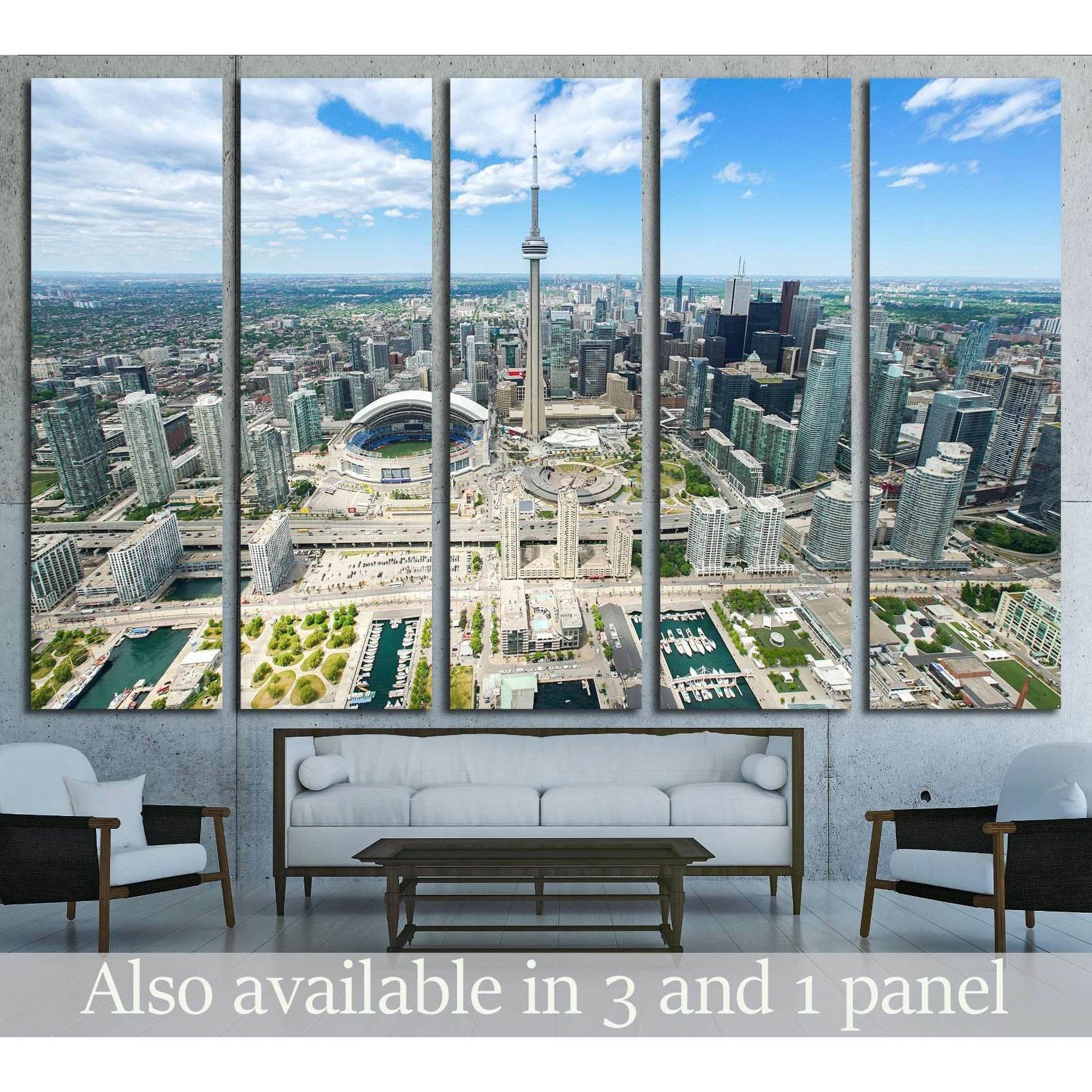 Aerial photograph taken from a helicopter in Toronto №2076 Ready to Hang Canvas Print