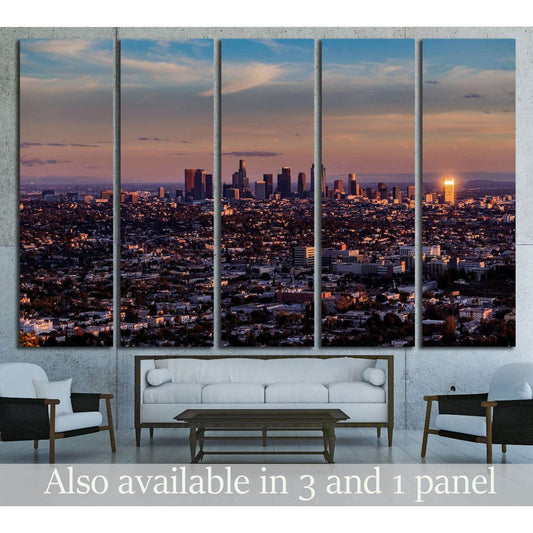 aerial view, downtown Los Angeles №1558 Ready to Hang Canvas Print - Zellart Canvas Prints ALL_Products, s-1558