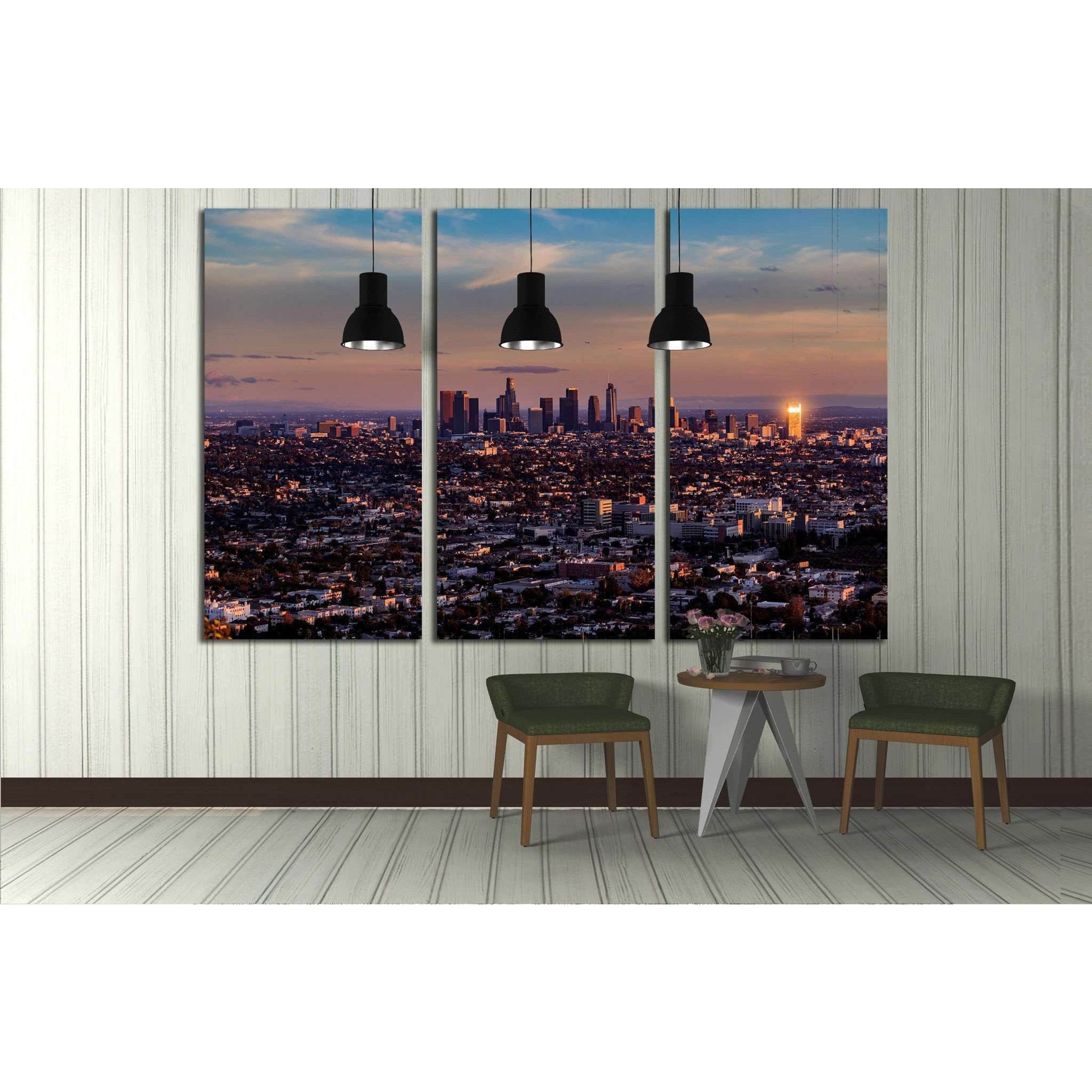 aerial view, downtown Los Angeles №1558 Ready to Hang Canvas Print