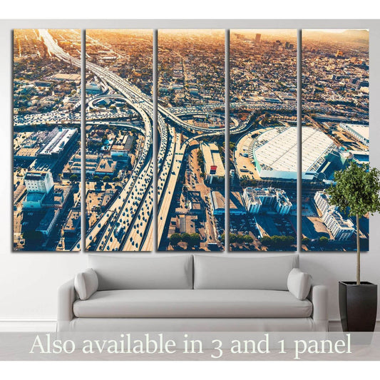 Aerial view, Los Angeles №1001 Ready to Hang Canvas Print - Zellart Canvas Prints ALL_Products, s-1001