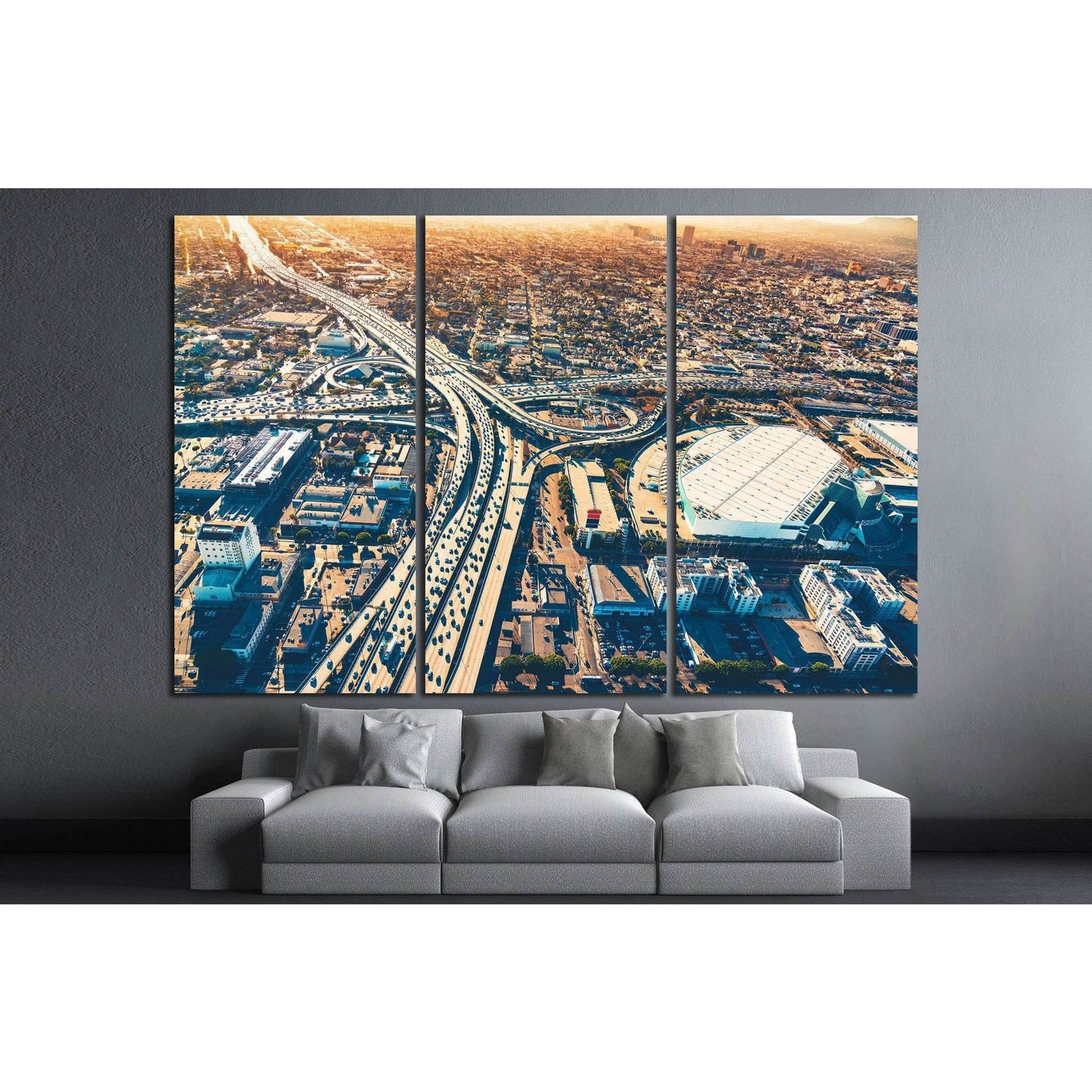 Aerial view, Los Angeles №1001 Ready to Hang Canvas PrintCanvas art arrives ready to hang, with hanging accessories included and no additional framing required. Every canvas print is hand-crafted, made on-demand at our workshop and expertly stretched arou