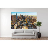 Aerial view of a Downtown Los Angeles at sunset №1253 - canvas print wall art by Zellart