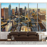 Aerial view of a Downtown Los Angeles at sunset №1253 Ready to Hang Canvas Print