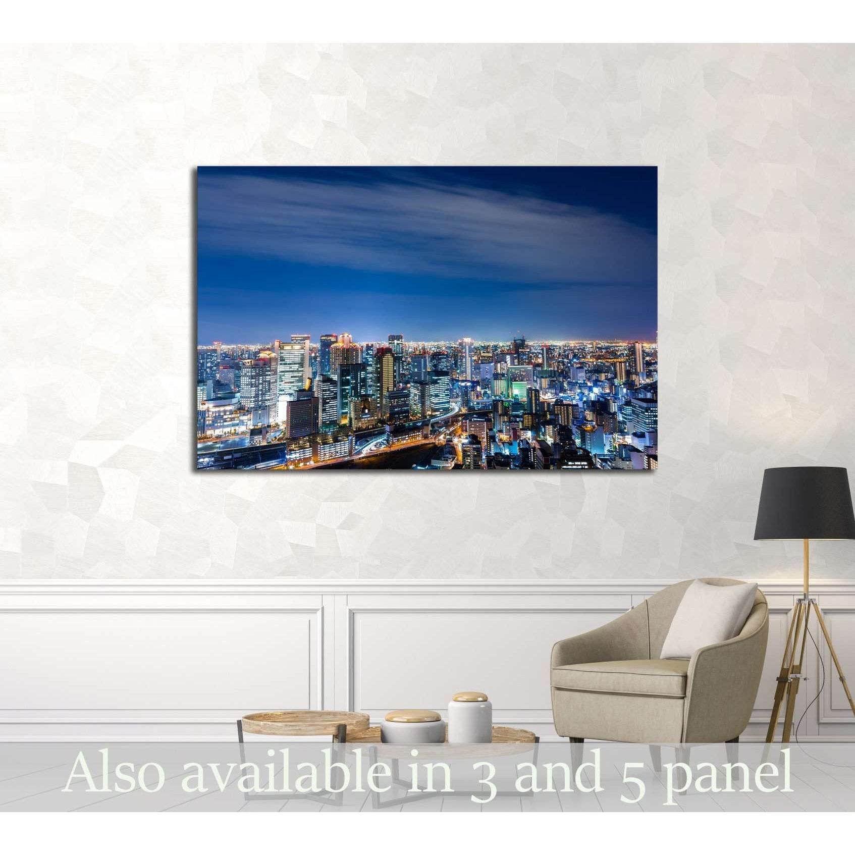 Aerial view of beautiful Osaka night city scape №2396 Ready to Hang Canvas PrintCanvas art arrives ready to hang, with hanging accessories included and no additional framing required. Every canvas print is hand-crafted, made on-demand at our workshop and
