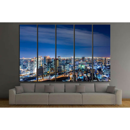 Aerial view of beautiful Osaka night city scape №2396 Ready to Hang Canvas PrintCanvas art arrives ready to hang, with hanging accessories included and no additional framing required. Every canvas print is hand-crafted, made on-demand at our workshop and